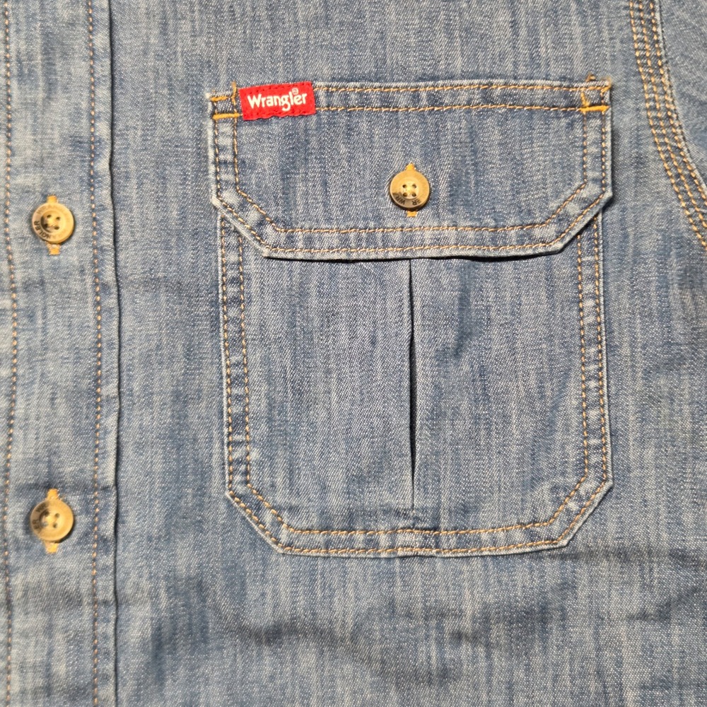 Wrangler Mens Blue Denim Long Sleeve Button Down Shirt Small 112359126 - Picture 6 of 15